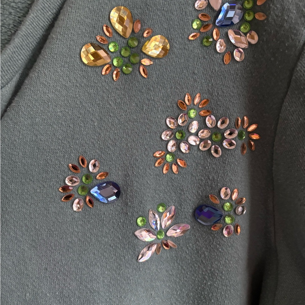 CLEARANCE - New Aqua Embellished Terry Sweatshirt Size 2X (runs small)